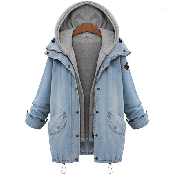 women's jackets autumn hooded drawstring jean pockets two piece coat long sleeve single breasted denim jacket outerwear loose coat1 7k1, Black;brown
women's jackets autumn hooded drawstring jean pockets two piece coat long sleeve single breasted denim jacket outerwear loose coat1 7k1, Black;brown