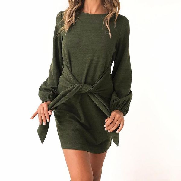 casual dresses 2021 robe femme women dress female bow lantern sleeve autumn short long solid ladies, Black;gray
casual dresses 2021 robe femme women dress female bow lantern sleeve autumn short long solid ladies, Black;gray