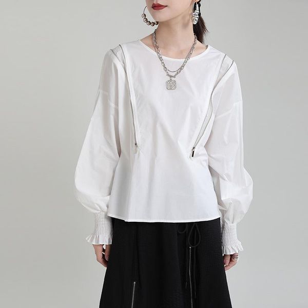 women's blouses & shirts superaen 2021 autumn solid zipper puff sleeve o neck pullover white full shirt women
women's blouses & shirts superaen 2021 autumn solid zipper puff sleeve o neck pullover white full shirt women