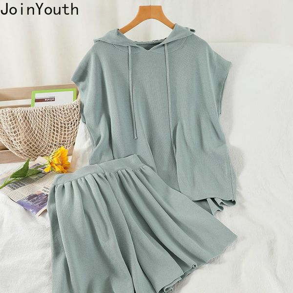 women's tracksuits joinyouth 2021 korean 2 piece set women loose hooded wide leg pants casual knitted suit summer fashion femme roupas, Gray
women's tracksuits joinyouth 2021 korean 2 piece set women loose hooded wide leg pants casual knitted suit summer fashion femme roupas, Gray