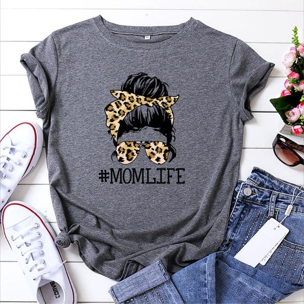 women's t-shirt mom life letter print t shirt 100% cotton short sleeve funny leopard glasses graphic tee streetwear woman tshirt, White
women's t-shirt mom life letter print t shirt 100% cotton short sleeve funny leopard glasses graphic tee streetwear woman tshirt, White