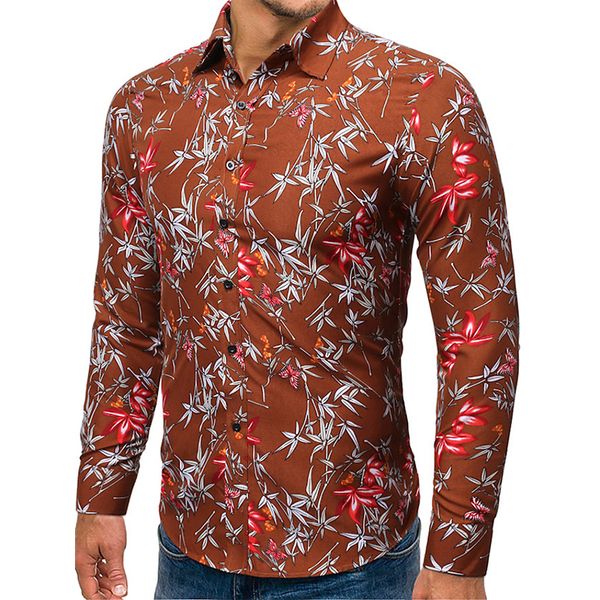 leaf pattern men's long-sleeved shirt comfortable fit fashion retro style travel office entertainment, White;black
leaf pattern men's long-sleeved shirt comfortable fit fashion retro style travel office entertainment, White;black