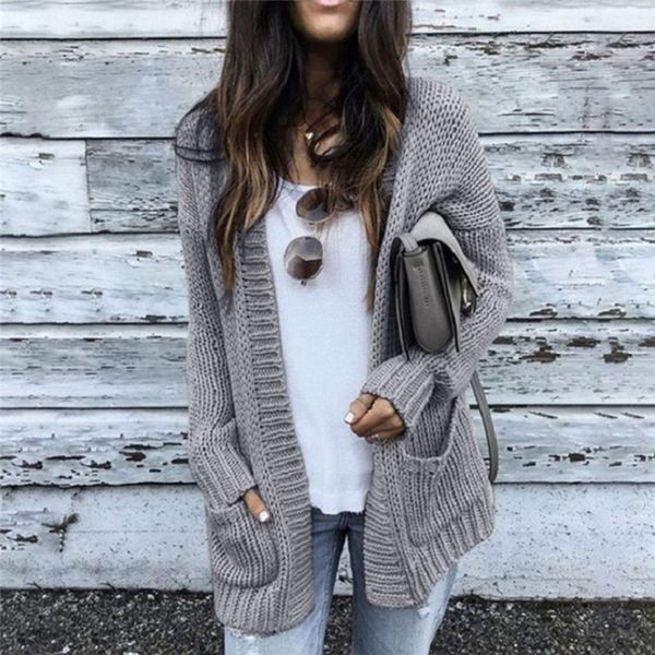 women cardigans sweater v neck solid loose knitwear casual knit cardigan outwear winter jacket coat, White
women cardigans sweater v neck solid loose knitwear casual knit cardigan outwear winter jacket coat, White
