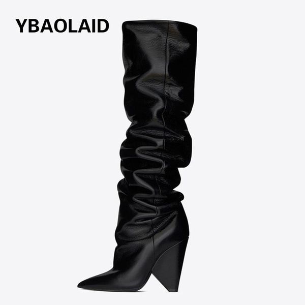 boots catwalk genuine leather pleated high tubel strange heel stretch 2021 pointed toe mature design sense knee-length, Black
boots catwalk genuine leather pleated high tubel strange heel stretch 2021 pointed toe mature design sense knee-length, Black