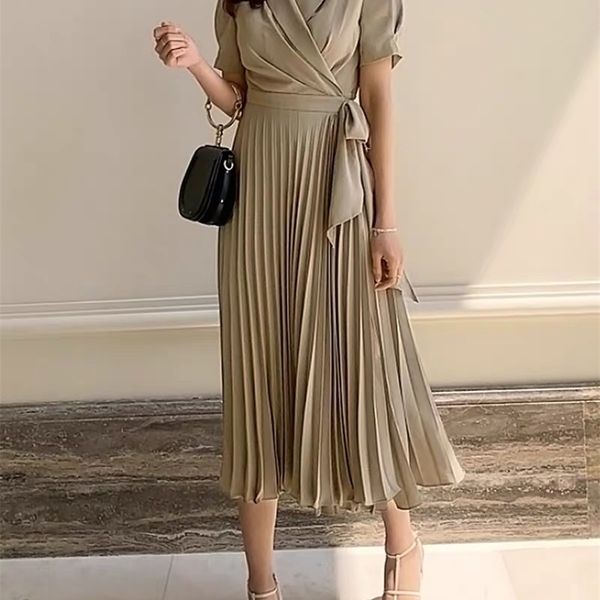 french retro knee-length bow tie lace mid-length high waist pleated chiffon dress office lady 210416, Black;gray 
french retro knee-length bow tie lace mid-length high waist pleated chiffon dress office lady 210416, Black;gray