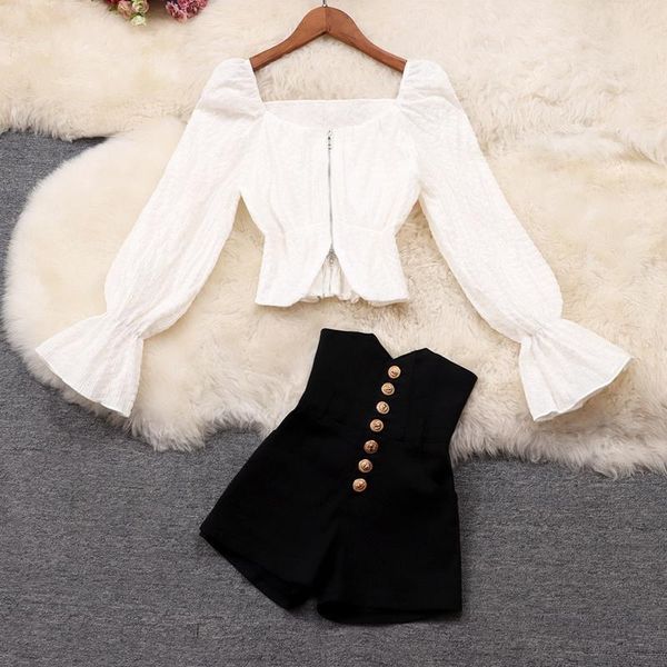 women's tracksuits women 2021 spring autumn 2 pieces shorts sets female square collar long sleeve blouse and two piece set suit d304, Gray
women's tracksuits women 2021 spring autumn 2 pieces shorts sets female square collar long sleeve blouse and two piece set suit d304, Gray