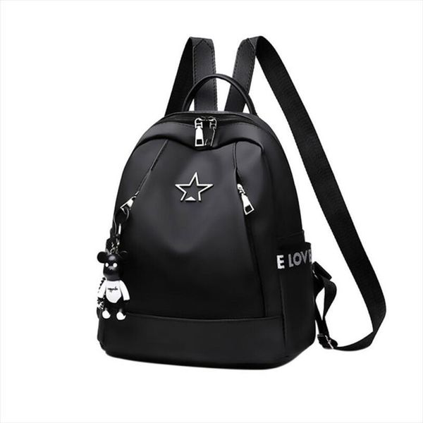women oxford waterproof backpack black color school bag large capacity casual travel with bear pendant
women oxford waterproof backpack black color school bag large capacity casual travel with bear pendant