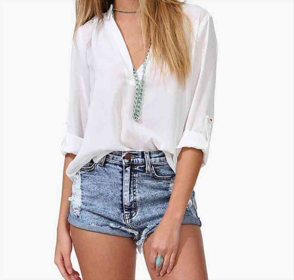 chiffon spring summer autumn womens shirt long sleeve casual white,black,blue v neck blouse large size
chiffon spring summer autumn womens shirt long sleeve casual white,black,blue v neck blouse large size