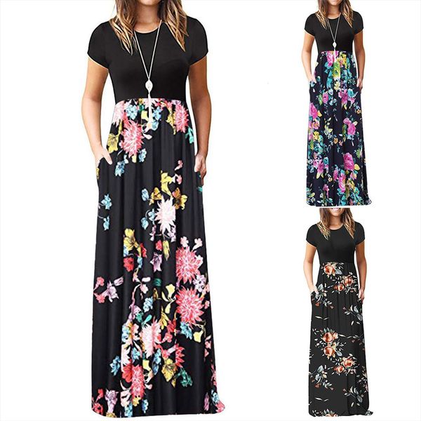 fashion o neck casual women dress loose floral print short sleeve ladies summer long skirt daily vestidos mujer verano, Black;gray
fashion o neck casual women dress loose floral print short sleeve ladies summer long skirt daily vestidos mujer verano, Black;gray