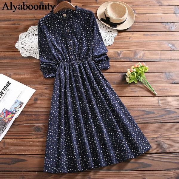 casual dresses mori girl autumn spring women midi dress ruffled collar floral print vestidos long sleeve navy blue wine red corduroy chic, Black;gray
casual dresses mori girl autumn spring women midi dress ruffled collar floral print vestidos long sleeve navy blue wine red corduroy chic, Black;gray