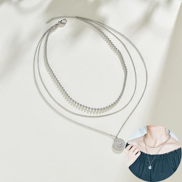 chains acheerup fashion stainless steel necklace for women three layers elizabeth pendant chain silver jewelry party gifts
chains acheerup fashion stainless steel necklace for women three layers elizabeth pendant chain silver jewelry party gifts