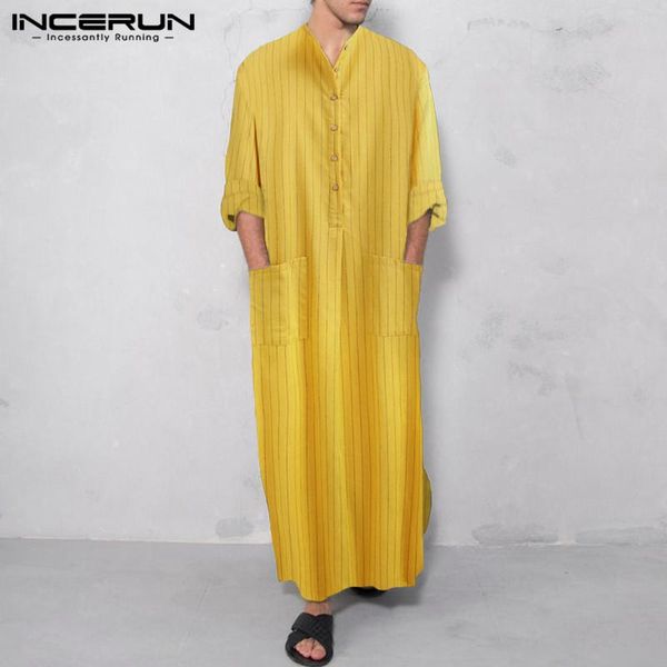 ethnic clothing fashion men muslim striped jubba thobe long sleeve pockets abaya islamic kaftan dubai saudi arabia casual robes incerun 5xl, Red
ethnic clothing fashion men muslim striped jubba thobe long sleeve pockets abaya islamic kaftan dubai saudi arabia casual robes incerun 5xl, Red