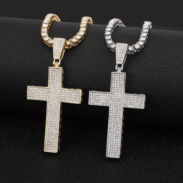 pendant necklaces men women hip hop cross necklace with 4mm zircon tennis chain iced out bling hiphop jewelry, Silver
pendant necklaces men women hip hop cross necklace with 4mm zircon tennis chain iced out bling hiphop jewelry, Silver