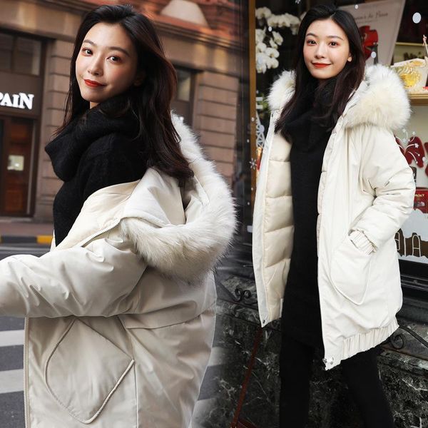 women's trench coats fashion woman faux fur collar plus size down jacket women cotton for winter in 2021 818, Tan;black
women's trench coats fashion woman faux fur collar plus size down jacket women cotton for winter in 2021 818, Tan;black