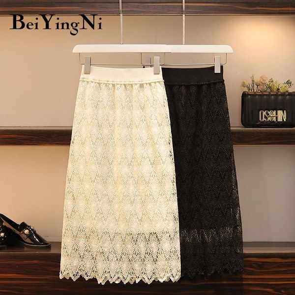 skirts beiyingni women vintage skirt plus size lace high elastic waist spring summer midi lady solid black hollow out 4xl
skirts beiyingni women vintage skirt plus size lace high elastic waist spring summer midi lady solid black hollow out 4xl