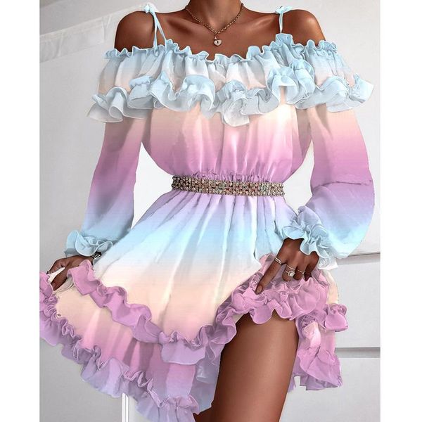 casual dresses 2021 trendy chic women off shoulder cami ruffles frill hem multicolor print dress, Black;gray
casual dresses 2021 trendy chic women off shoulder cami ruffles frill hem multicolor print dress, Black;gray