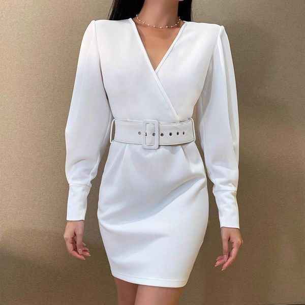 lady party slim dress spring fall clothes bandage belted mini women long puff sleeve v neck bodycon high street casual dresses, Black;gray
lady party slim dress spring fall clothes bandage belted mini women long puff sleeve v neck bodycon high street casual dresses, Black;gray