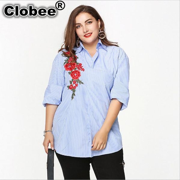 women's blouses & shirts clobee women 2021 spring big size floral embroidery shirt blouse female tunic striped office h116, White
women's blouses & shirts clobee women 2021 spring big size floral embroidery shirt blouse female tunic striped office h116, White