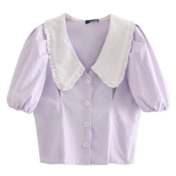 women's blouses & shirts agong sweet turn down collar women fashion solid elegant puff sleeve short female ladies fb, White
women's blouses & shirts agong sweet turn down collar women fashion solid elegant puff sleeve short female ladies fb, White