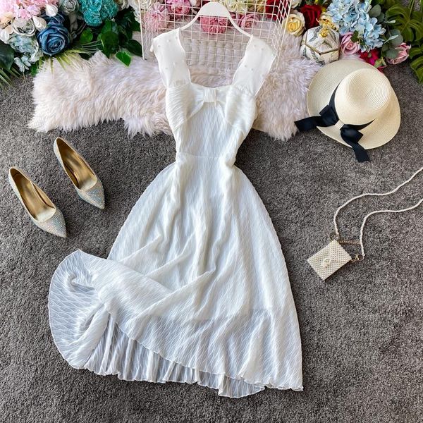 white party dress women fashion o neck sleeveless camis ladies vestidos summer 2021 elegant slim waist beach skirt women's swimwear, White;black
white party dress women fashion o neck sleeveless camis ladies vestidos summer 2021 elegant slim waist beach skirt women's swimwear, White;black