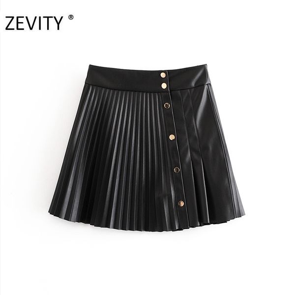 zevity women vintage high waist pu leather pleated mini skirt faldas mujer ladies front buttons casual brand chic skirts qun689, Black
zevity women vintage high waist pu leather pleated mini skirt faldas mujer ladies front buttons casual brand chic skirts qun689, Black