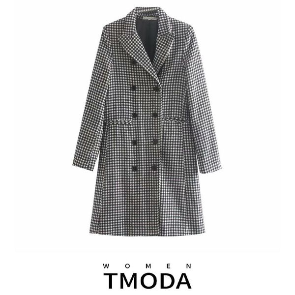 women's wool & blends tmoda1615 winter autumn women vintage houndstooth plaid double breasted long coat female street jacket lady loose, Black
women's wool & blends tmoda1615 winter autumn women vintage houndstooth plaid double breasted long coat female street jacket lady loose, Black