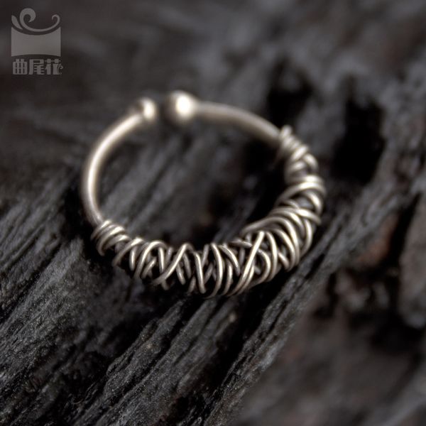 handmade rao silver silk ring male personality young woven open female lovers jewelry
handmade rao silver silk ring male personality young woven open female lovers jewelry