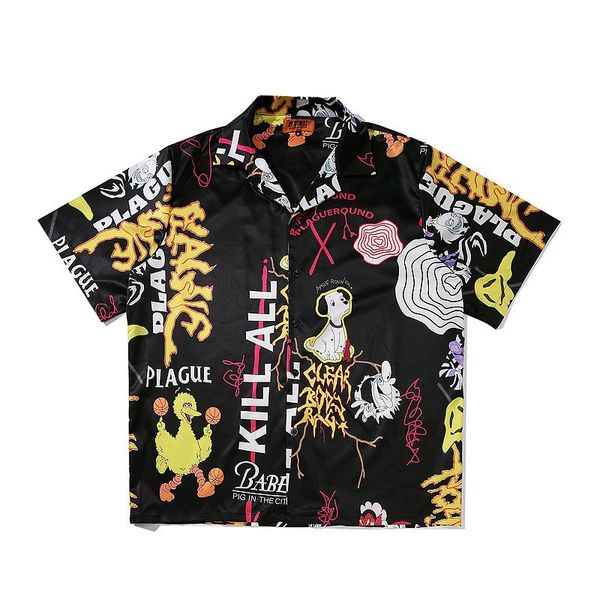 men's casual shirts american street personality cartoon graffiti printing hip hop men women short sleeve big size loose shirt couple, White;black
men's casual shirts american street personality cartoon graffiti printing hip hop men women short sleeve big size loose shirt couple, White;black