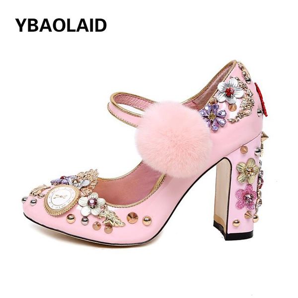 dress shoes mirror patent leather rivets rhinestone thick high-heeled party round head shallow hair ball buckle single women, Black
dress shoes mirror patent leather rivets rhinestone thick high-heeled party round head shallow hair ball buckle single women, Black