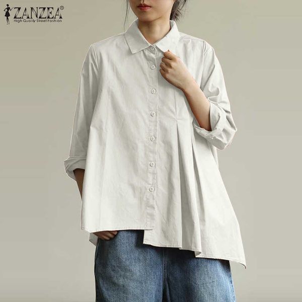women's blouses & shirts blouses blouse for women ladies asymmetrical autumn long sleeve casual solid lapel blusa femininas plus siz l, White
women's blouses & shirts blouses blouse for women ladies asymmetrical autumn long sleeve casual solid lapel blusa femininas plus siz l, White