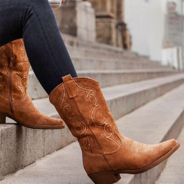 boots women's cowboy mid-calf ladies embroidery pointed toe chunky heel women boot female slip on retro vintage western shoes, Black
boots women's cowboy mid-calf ladies embroidery pointed toe chunky heel women boot female slip on retro vintage western shoes, Black