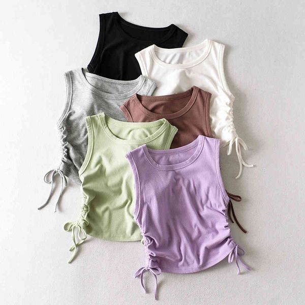 t-shirt t-shirt d222-2020 summer new thin and versatile solid color style two side drawstring vest women's fashion, White
t-shirt t-shirt d222-2020 summer new thin and versatile solid color style two side drawstring vest women's fashion, White