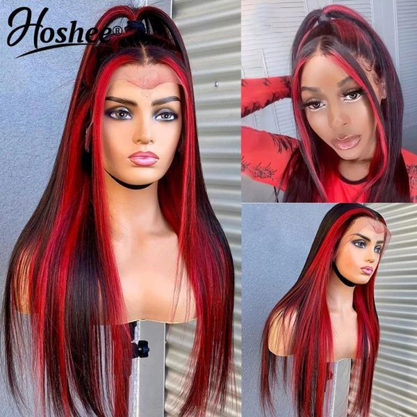 lace wigs natural black & red colored human hair straight front wig hd frontal brazilian remy for women, Black;brown
lace wigs natural black & red colored human hair straight front wig hd frontal brazilian remy for women, Black;brown