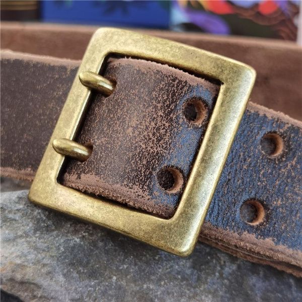 belts 3.8cm double pin brass belt buckle retro cowboy jeans men's ceinture leather men long waist for mbt0015, Black;brown
belts 3.8cm double pin brass belt buckle retro cowboy jeans men's ceinture leather men long waist for mbt0015, Black;brown