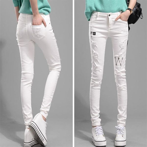 summer spring white denim women jean korean fashion slim stretched hole pencil pants capris cowboy trousers black y78, Blue
summer spring white denim women jean korean fashion slim stretched hole pencil pants capris cowboy trousers black y78, Blue