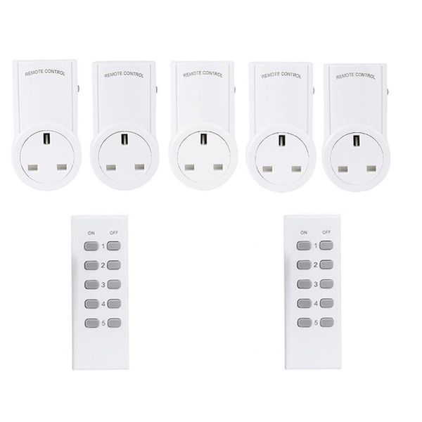 smart power plugs plug remote 433.92mhz control wireless socket programmable electrical uk switch (5 socket+2 remote)
smart power plugs plug remote 433.92mhz control wireless socket programmable electrical uk switch (5 socket+2 remote)