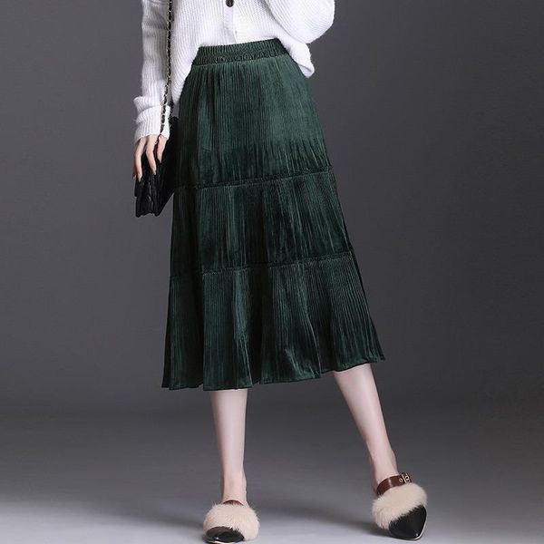 skirts 2021autumn winter arrivals high waist slim gold velvet cake skirt elastic casual a-line women long, Black
skirts 2021autumn winter arrivals high waist slim gold velvet cake skirt elastic casual a-line women long, Black