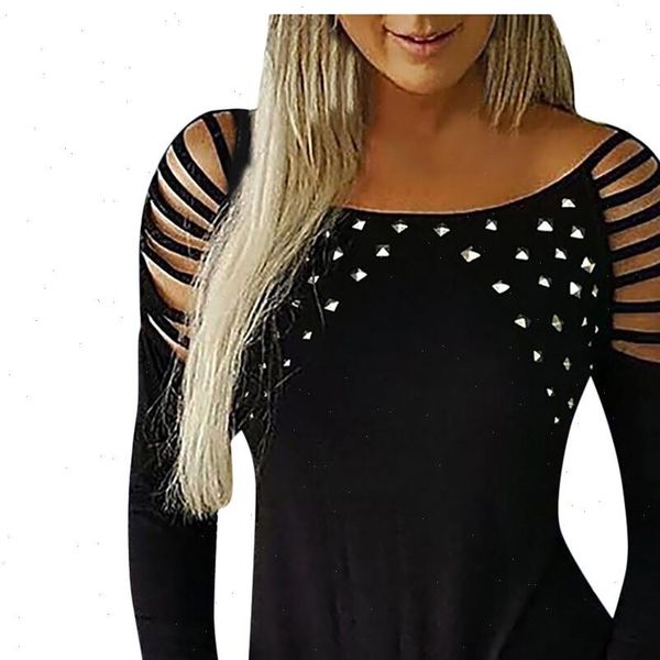 5xl plus size diamonds women shirts and fashion hollow out studded long sleeve casual camisas mujer, White
5xl plus size diamonds women shirts and fashion hollow out studded long sleeve casual camisas mujer, White