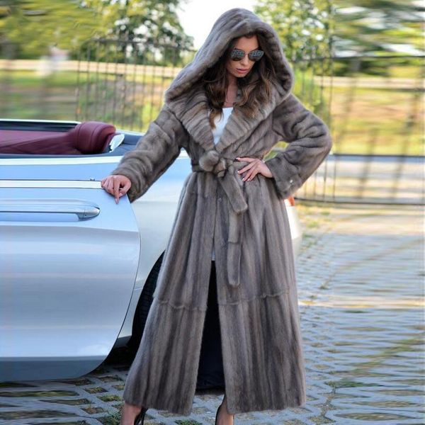 women's fur & faux 130cm x-long hooded genuine mink coat winter fashion woman natural full pelt real coats with belt overcoats, Black
women's fur & faux 130cm x-long hooded genuine mink coat winter fashion woman natural full pelt real coats with belt overcoats, Black