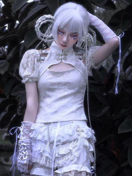 women's blouses & shirts original design white lace chinese buckle short bubble sleeve blouse shirt hollow out gothic sweet girl tuxedo
women's blouses & shirts original design white lace chinese buckle short bubble sleeve blouse shirt hollow out gothic sweet girl tuxedo