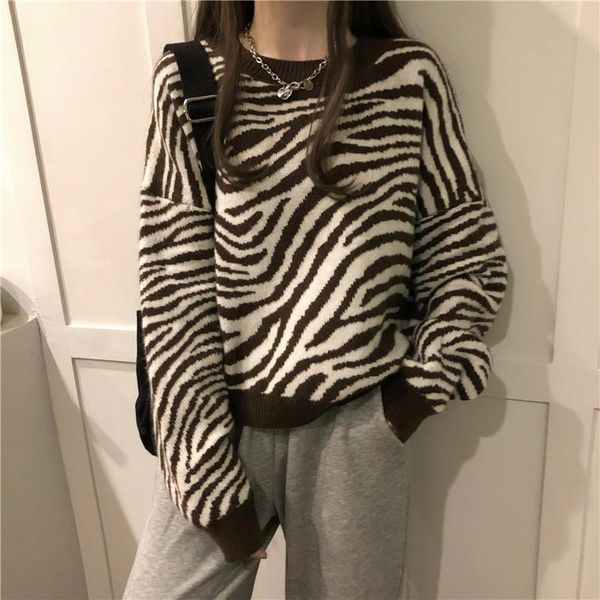 women's sweaters oversized sweater women harajuku loose pullovers ladies soft striped zebra batwing sleeve chic korean 2021 autumn, White;black
women's sweaters oversized sweater women harajuku loose pullovers ladies soft striped zebra batwing sleeve chic korean 2021 autumn, White;black
