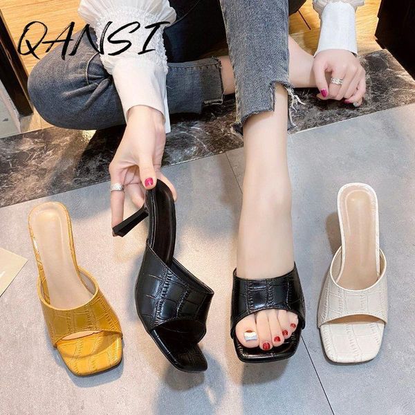 sandals summer fashion women's croco slippers party wedding designer women shoes square toe white mid heels for 2021, Black
sandals summer fashion women's croco slippers party wedding designer women shoes square toe white mid heels for 2021, Black