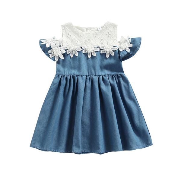 clothing sets summer kids sweet dress flower lace splicing o-neck off-shoulder short sleeve casual for girls 2-9 years, White
clothing sets summer kids sweet dress flower lace splicing o-neck off-shoulder short sleeve casual for girls 2-9 years, White