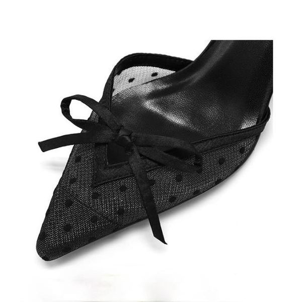 dress shoes high-quality fashion women's high heels spring/summer pointed toe mesh gauze bow sandals banquet single, Black
dress shoes high-quality fashion women's high heels spring/summer pointed toe mesh gauze bow sandals banquet single, Black
