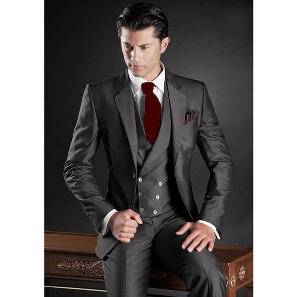 men's suits & blazers 2021 dark grey men notch lapel slim fit groomsmen wedding groom tuxedos suit regular styles (jacket+vest+pants), White;black
men's suits & blazers 2021 dark grey men notch lapel slim fit groomsmen wedding groom tuxedos suit regular styles (jacket+vest+pants), White;black