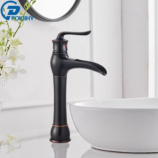 

single handle bathroom vessel sink faucet basin mixer tap oil rubbed bronze lavatory faucets tall deck mounted waterfall spout