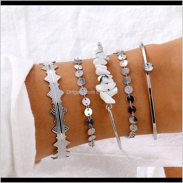 jewelry drop delivery 2021 5 pcs/set arrow knot round crystal multilayer open bracelet set women ethnic natural stone sequin charm bracelets, Golden;silver
jewelry drop delivery 2021 5 pcs/set arrow knot round crystal multilayer open bracelet set women ethnic natural stone sequin charm bracelets, Golden;silver