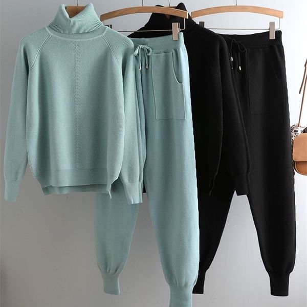 ezsskj 2 pieces sweater set women knitted turtleneck sweater + loose trousers chic pullover sweater+ carrot pants 220315, White
ezsskj 2 pieces sweater set women knitted turtleneck sweater + loose trousers chic pullover sweater+ carrot pants 220315, White