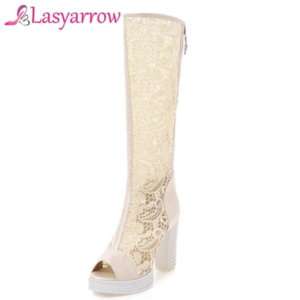 lasyarrow knee high boot open toe woman sandals elegant lace black white beige big size 33-43 thick heel zip breathable f10 dress shoes
lasyarrow knee high boot open toe woman sandals elegant lace black white beige big size 33-43 thick heel zip breathable f10 dress shoes