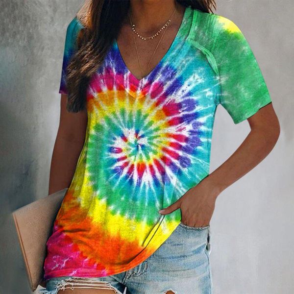 women's t-shirt 2021 summer tie dye tee shirt women round neck short sleeve casual vintage pullover female elegant streetwear t-shirts, White
women's t-shirt 2021 summer tie dye tee shirt women round neck short sleeve casual vintage pullover female elegant streetwear t-shirts, White